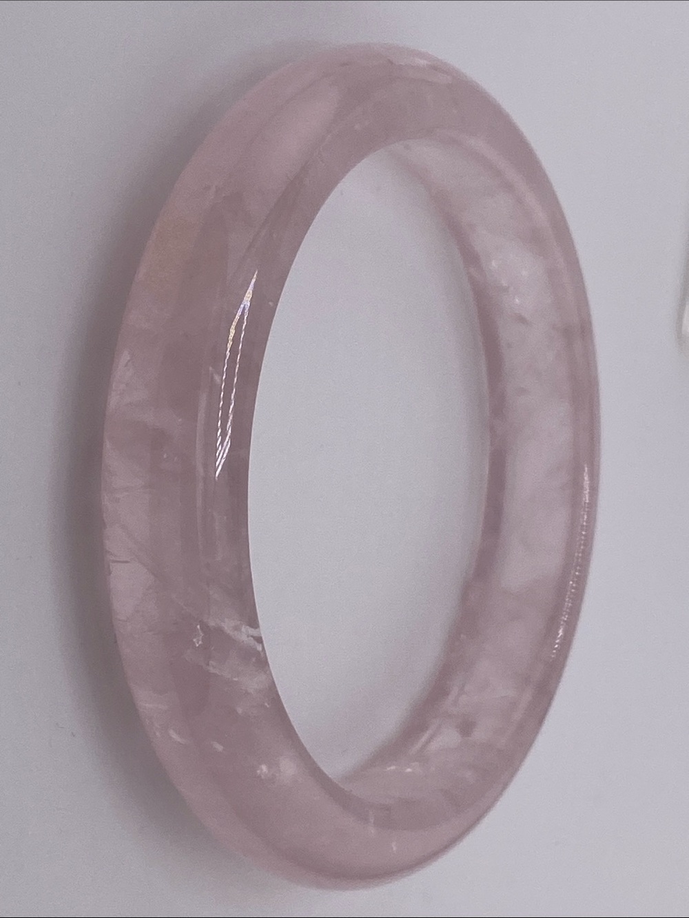 Natural Rose Quartz Crystal Bangle Bracelet - The Gem Studio size 57.4mm - Picture 6 of 9